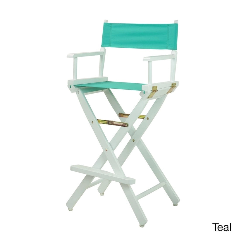 Chaise de réalisateur 30 pouces, cadre blanc