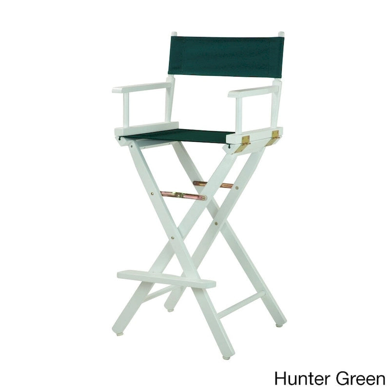 Chaise de réalisateur 30 pouces, cadre blanc