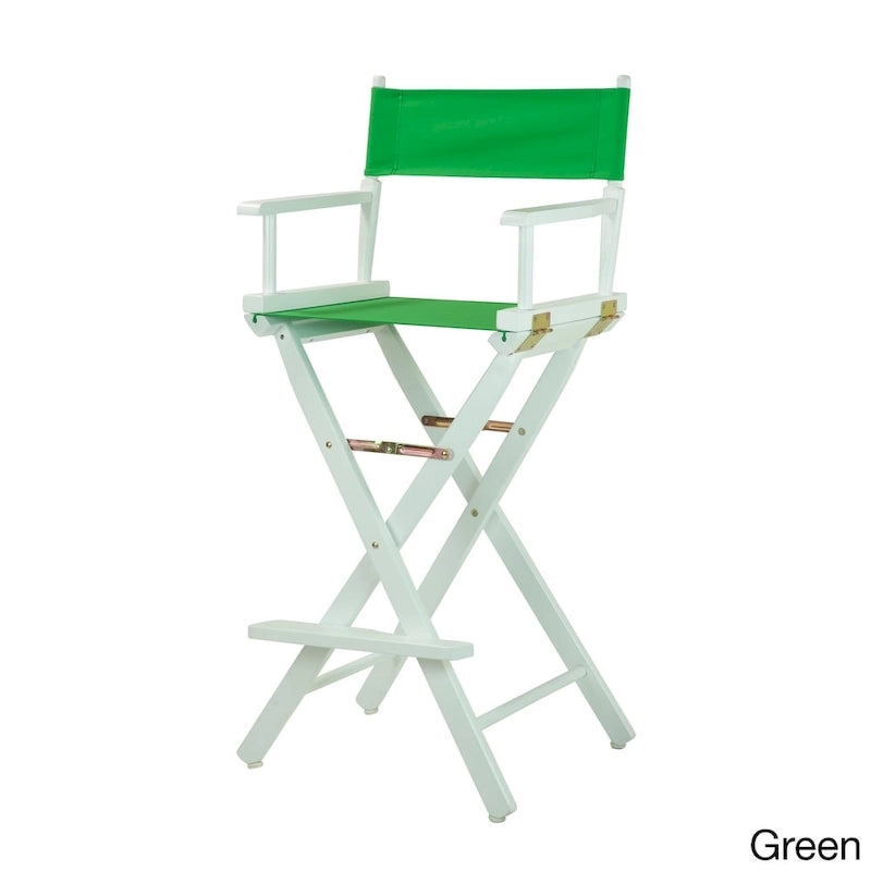 Chaise de réalisateur 30 pouces, cadre blanc