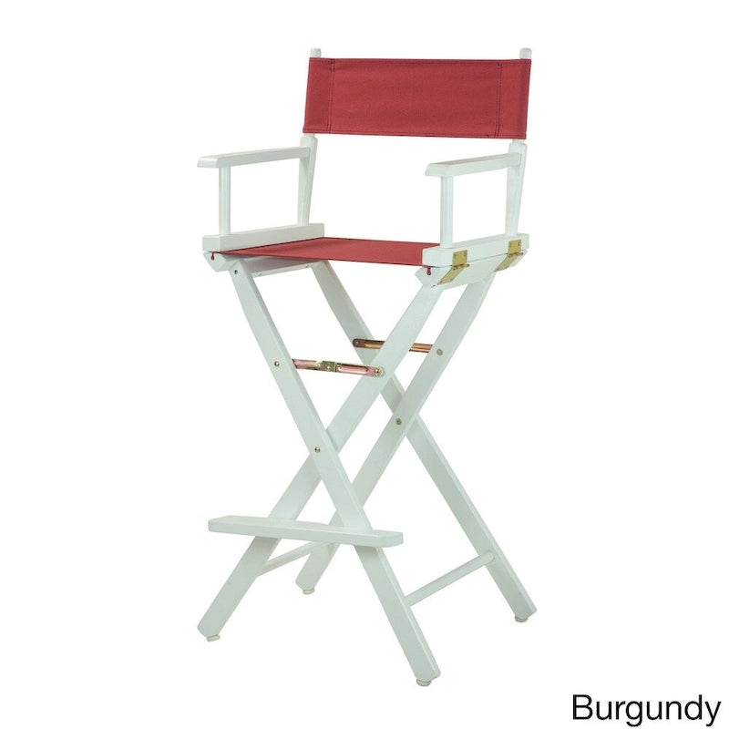 Chaise de réalisateur 30 pouces, cadre blanc