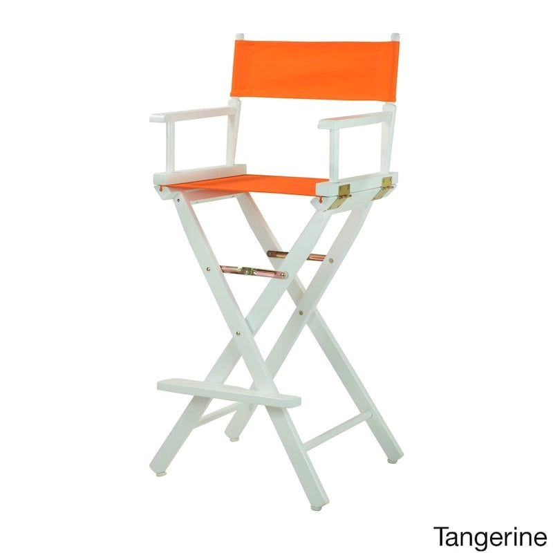 Chaise de réalisateur 30 pouces, cadre blanc