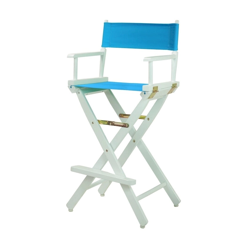 Chaise de réalisateur 30 pouces, cadre blanc