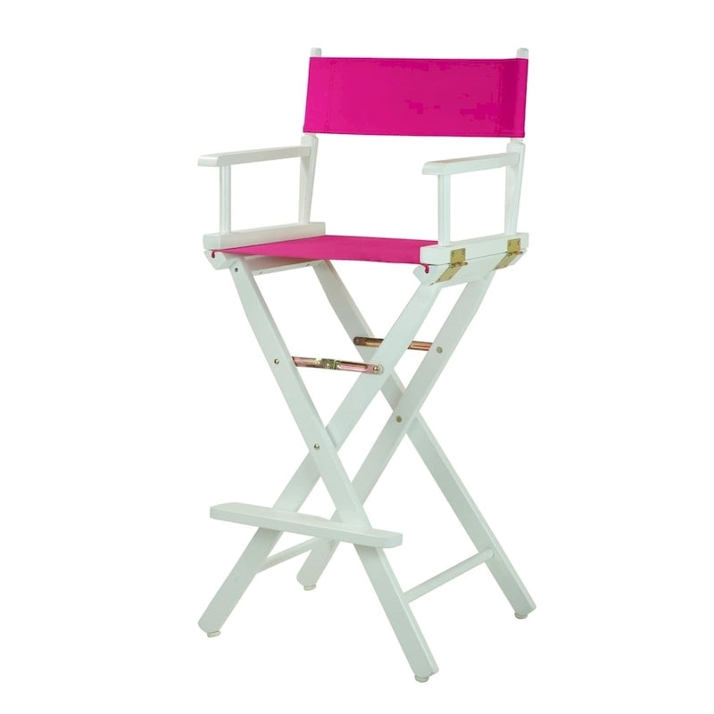 Chaise de réalisateur 30 pouces, cadre blanc