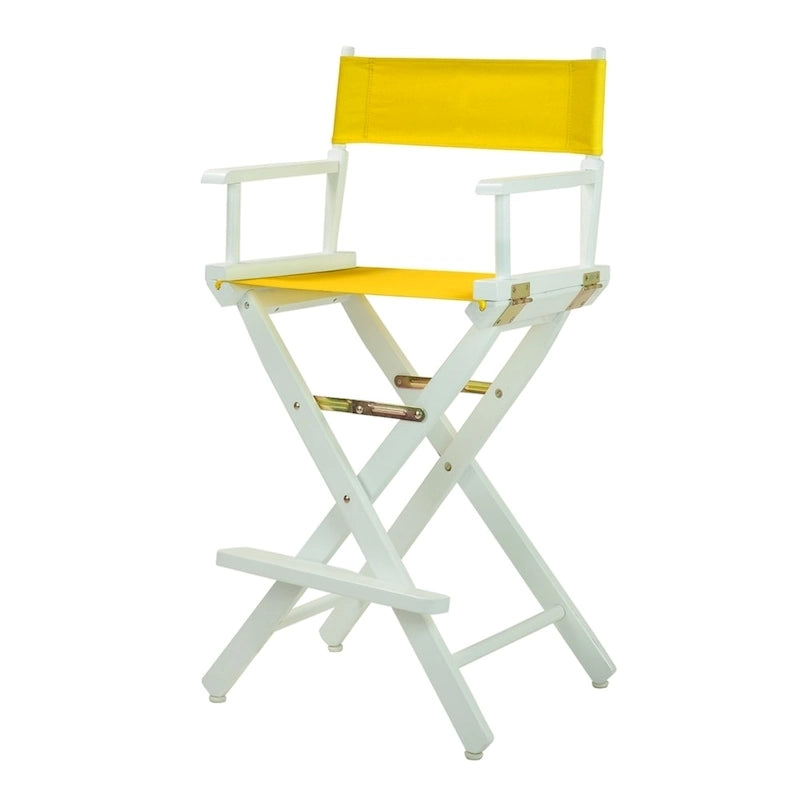 Chaise de réalisateur 30 pouces, cadre blanc