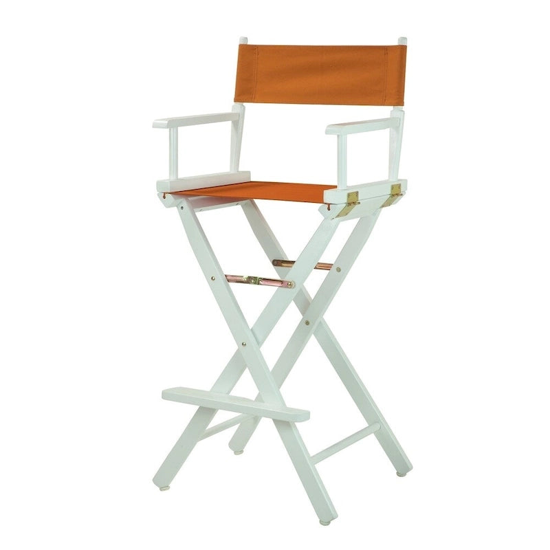 Chaise de réalisateur 30 pouces, cadre blanc