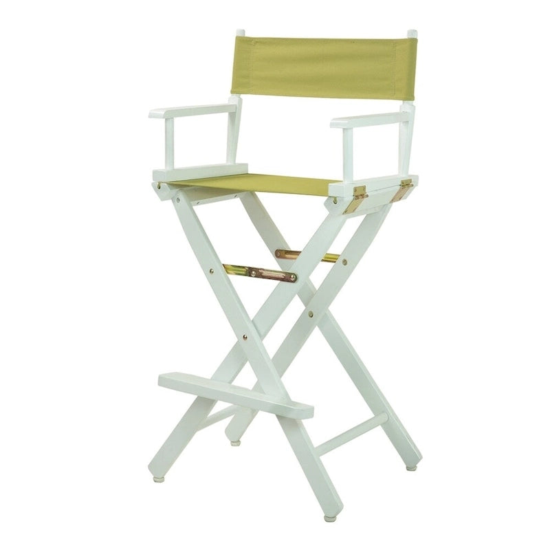 Chaise de réalisateur 30 pouces, cadre blanc