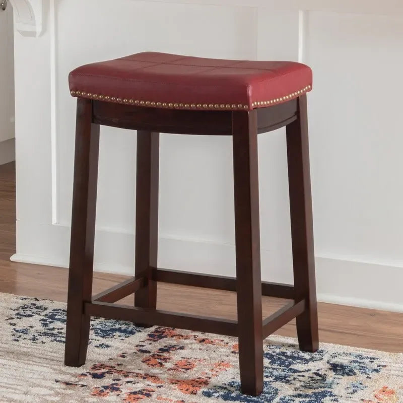 Tabouret de comptoir sans dossier en similicuir