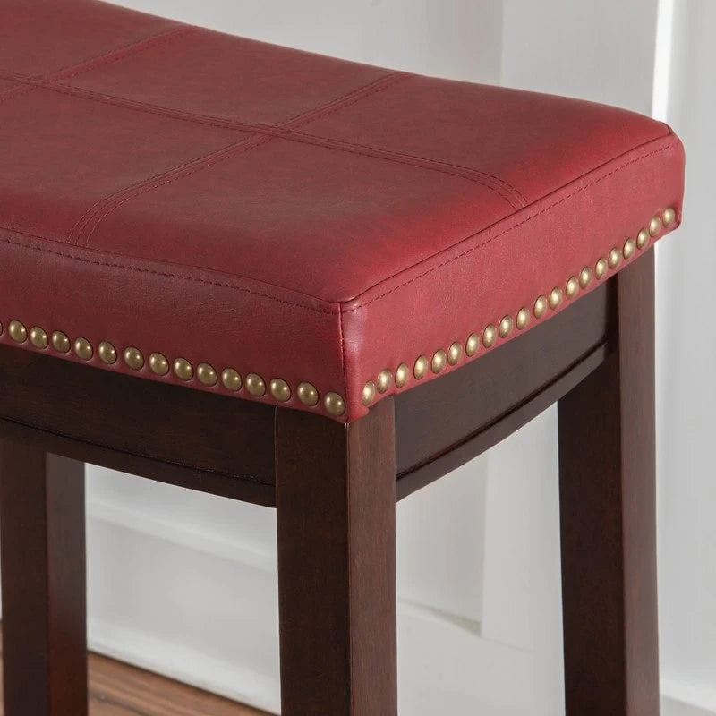 Tabouret de comptoir sans dossier en similicuir
