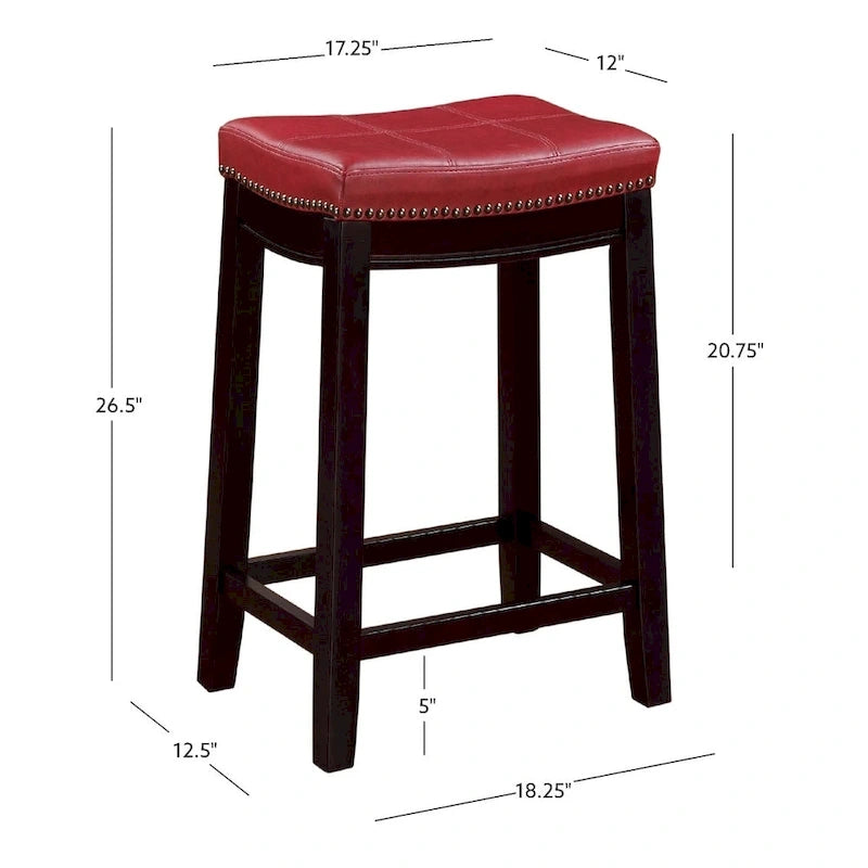 Tabouret de comptoir sans dossier en similicuir