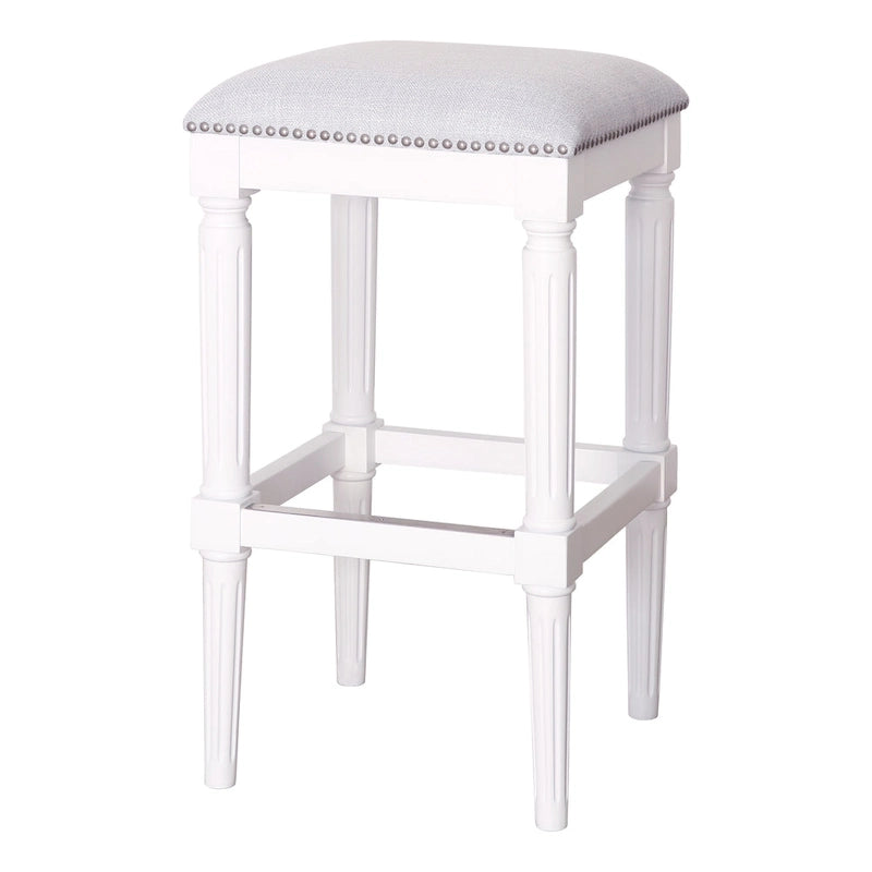 Tabouret de bar carré en bois massif avec assise rembourrée