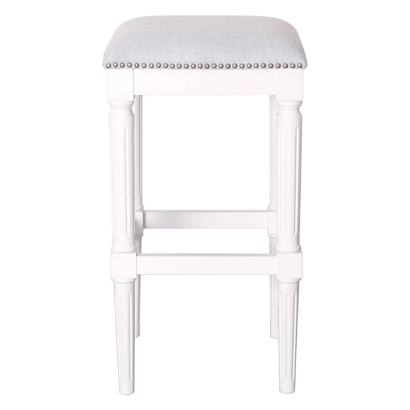 Tabouret de bar carré en bois massif avec assise rembourrée