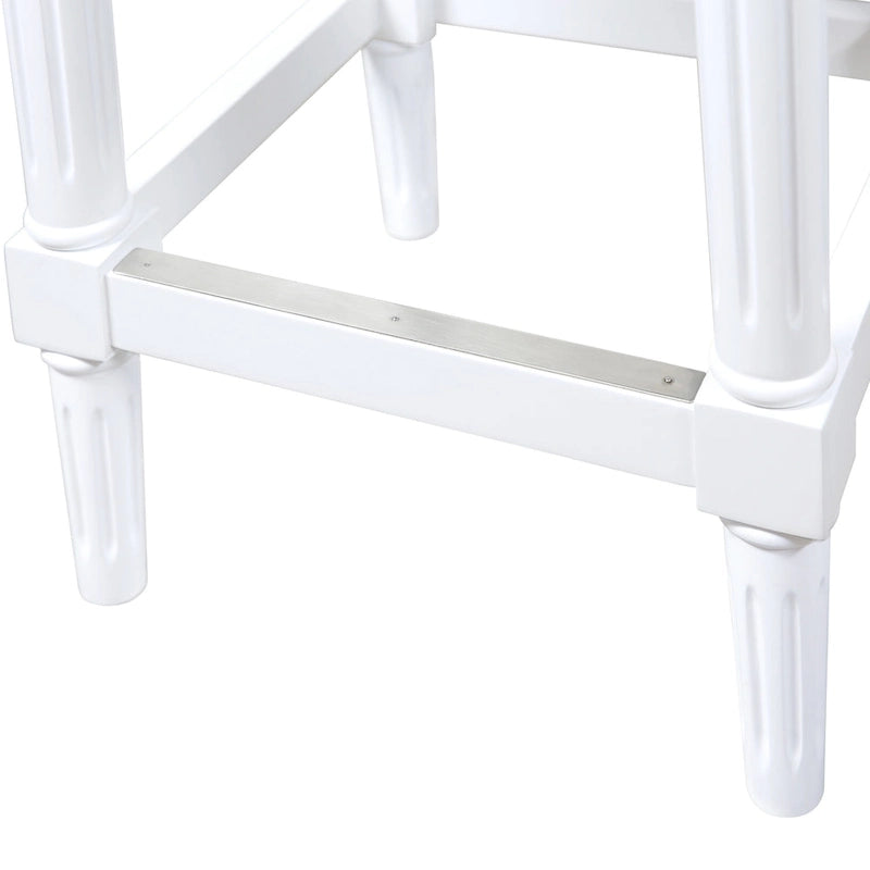 Tabouret de bar carré en bois massif avec assise rembourrée