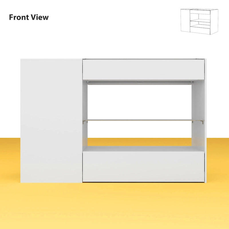Organisateur de placard à plateau en verre, îlot de dressing blanc, commode de rangement spacieux