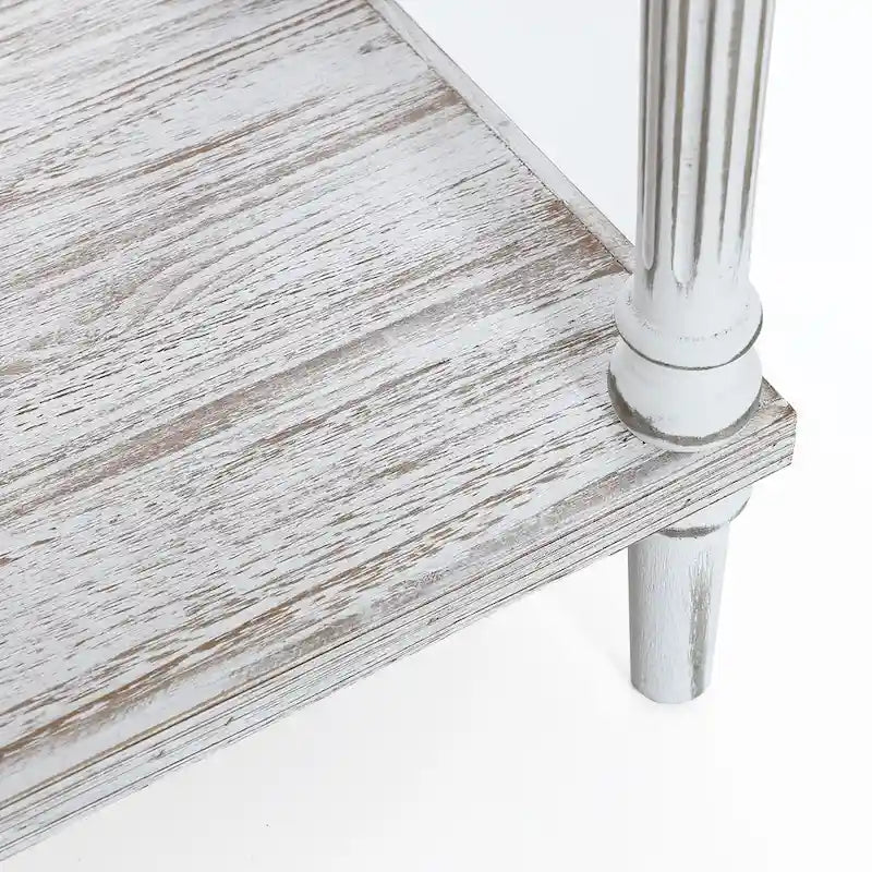 Console de ferme en bois et métal vieilli à 3 tiroirs