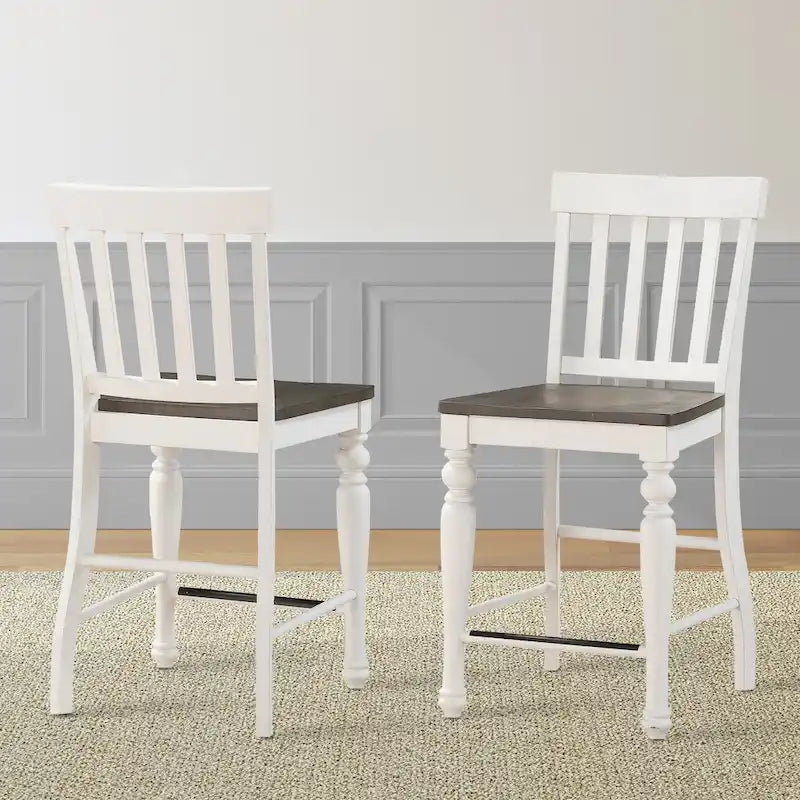 Steve Silver Jillian Farmhouse Two-Tone Counter Chairs, (Set of 2)