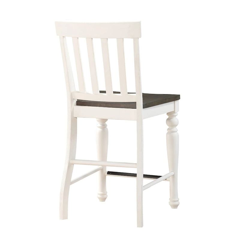 Chaises de comptoir bicolores de style campagnard, (lot de 2)