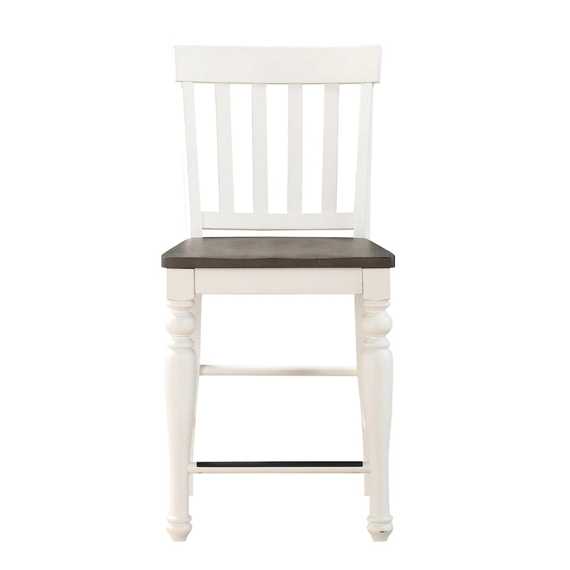 Chaises de comptoir bicolores de style campagnard, (lot de 2)