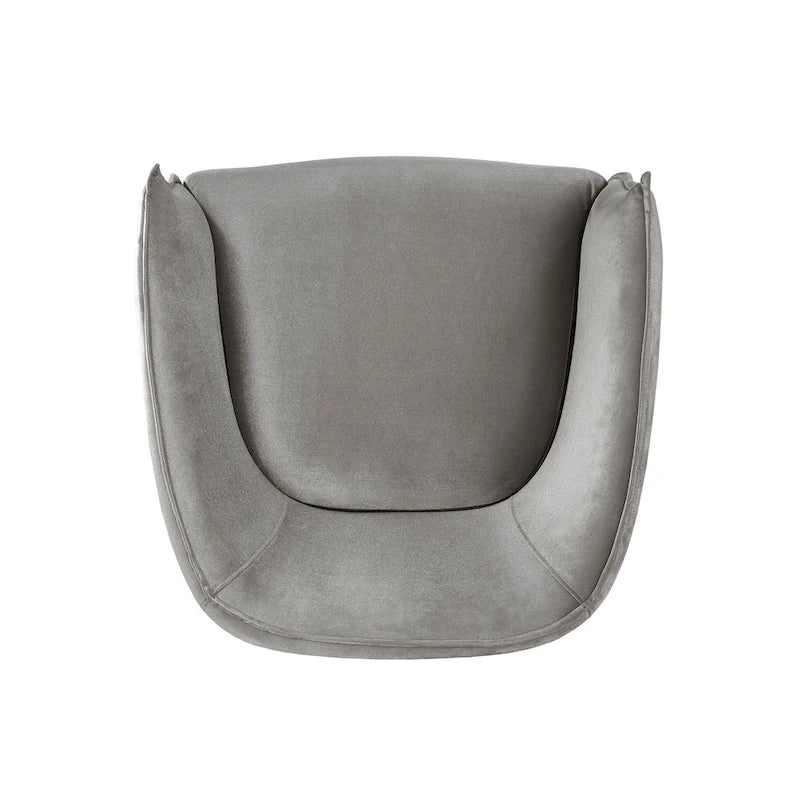 Chaise d'appoint à dossier incurvé en velours et pieds en acrylique