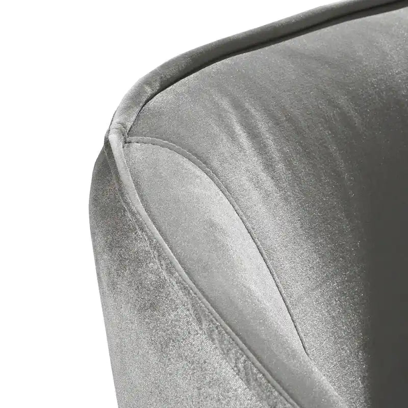Chaise d'appoint à dossier incurvé en velours et pieds en acrylique