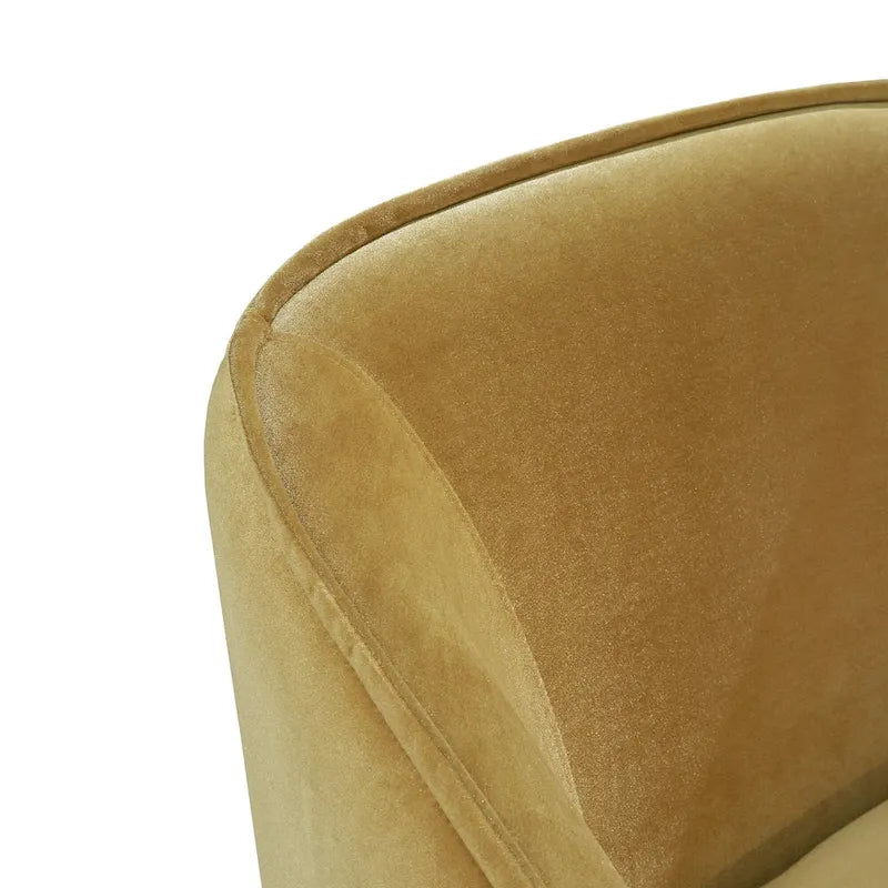Chaise d'appoint à dossier incurvé en velours et pieds en acrylique