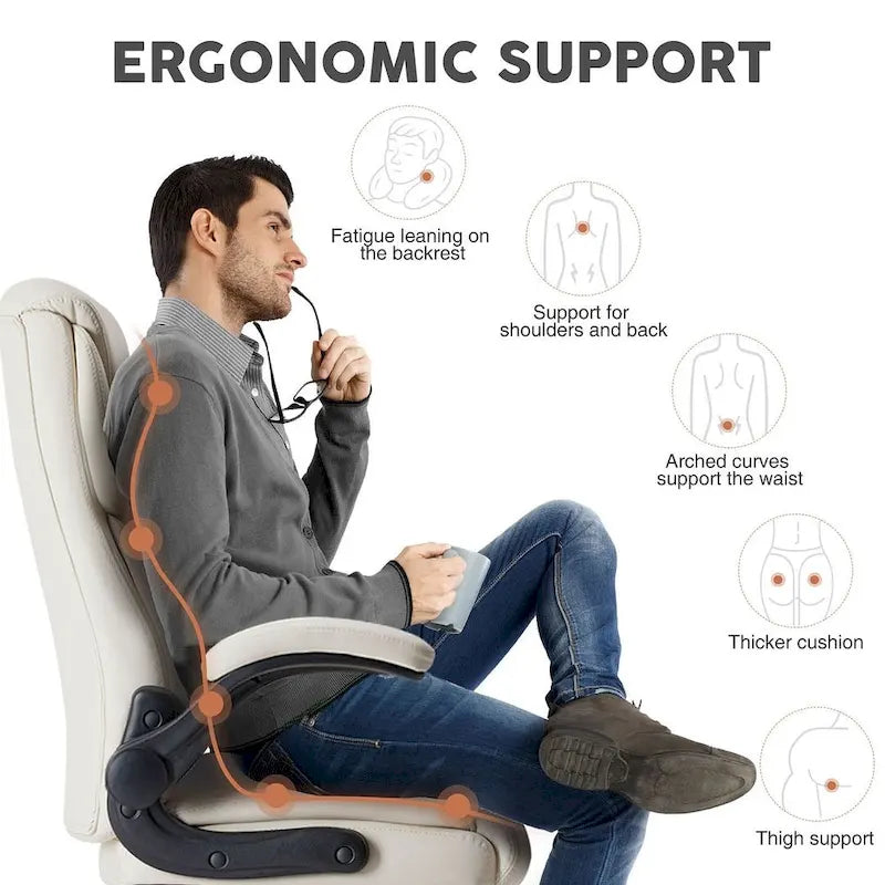 Chaise de bureau ergonomique à dossier haut pour cadre