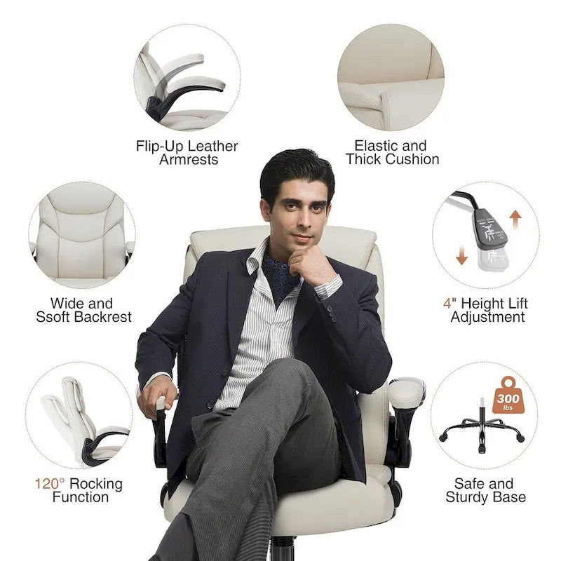 Chaise de bureau ergonomique à dossier haut pour cadre