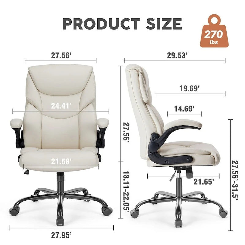 Chaise de bureau ergonomique à dossier haut pour cadre
