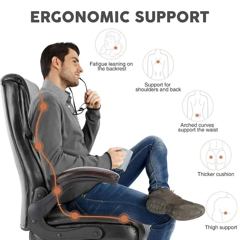 Chaise de bureau ergonomique à dossier haut pour cadre