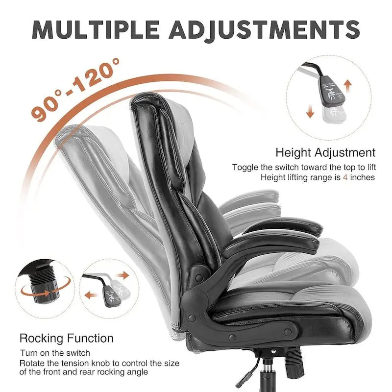 Chaise de bureau ergonomique à dossier haut pour cadre