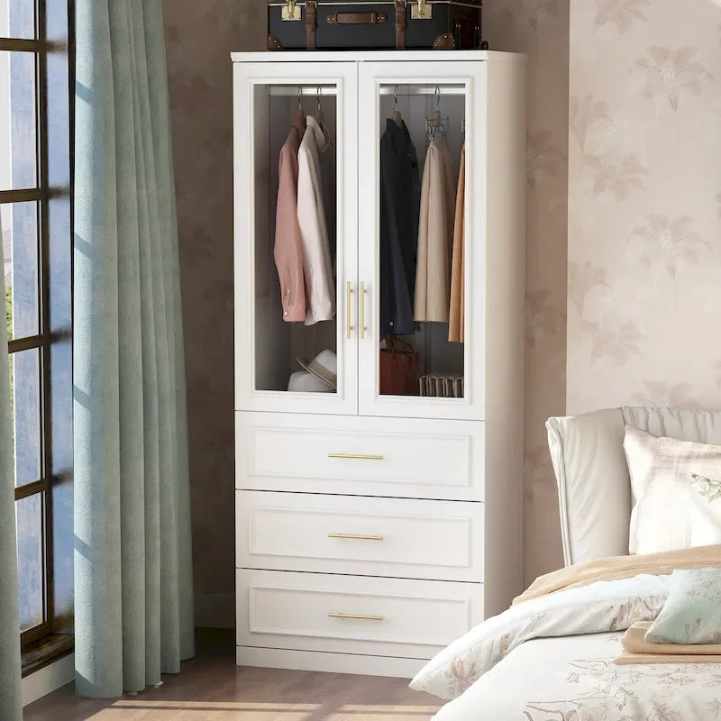 Armoire et penderie modulaires de 74,8 po (H), organisateur de placard de rangement, blanc