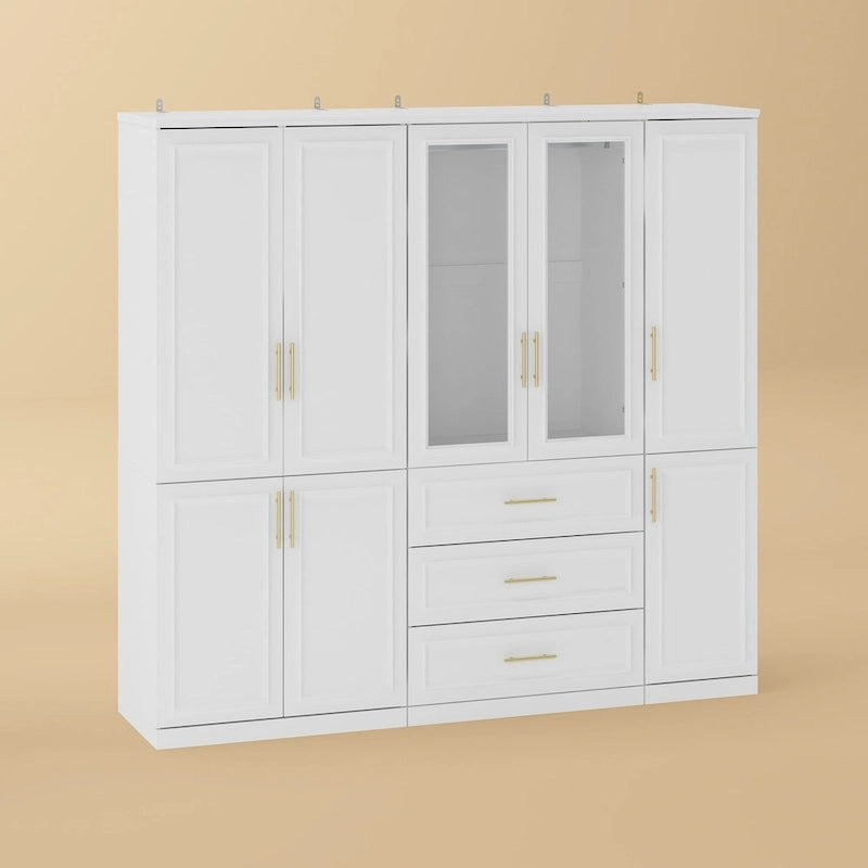 Armoire et penderie modulaires de 74,8 po (H), organisateur de placard de rangement, blanc