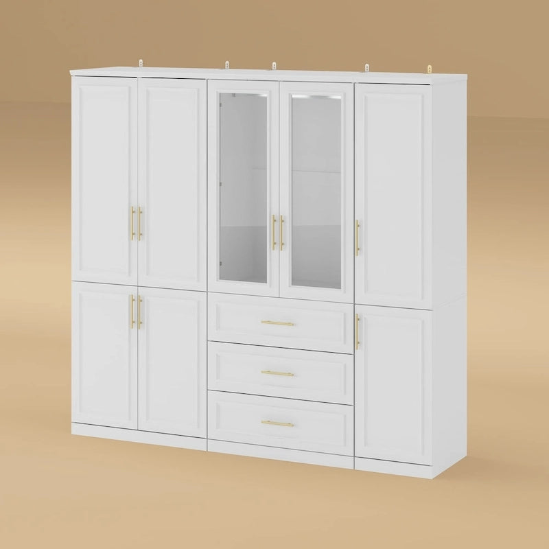 Armoire et penderie modulaires de 74,8 po (H), organisateur de placard de rangement, blanc