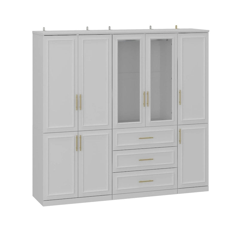 Armoire et penderie modulaires de 74,8 po (H), organisateur de placard de rangement, blanc
