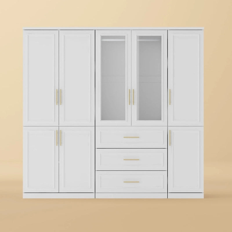 Armoire et penderie modulaires de 74,8 po (H), organisateur de placard de rangement, blanc