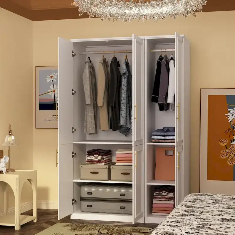 Armoire et penderie modulaires de 74,8 po (H), organisateur de placard de rangement, blanc