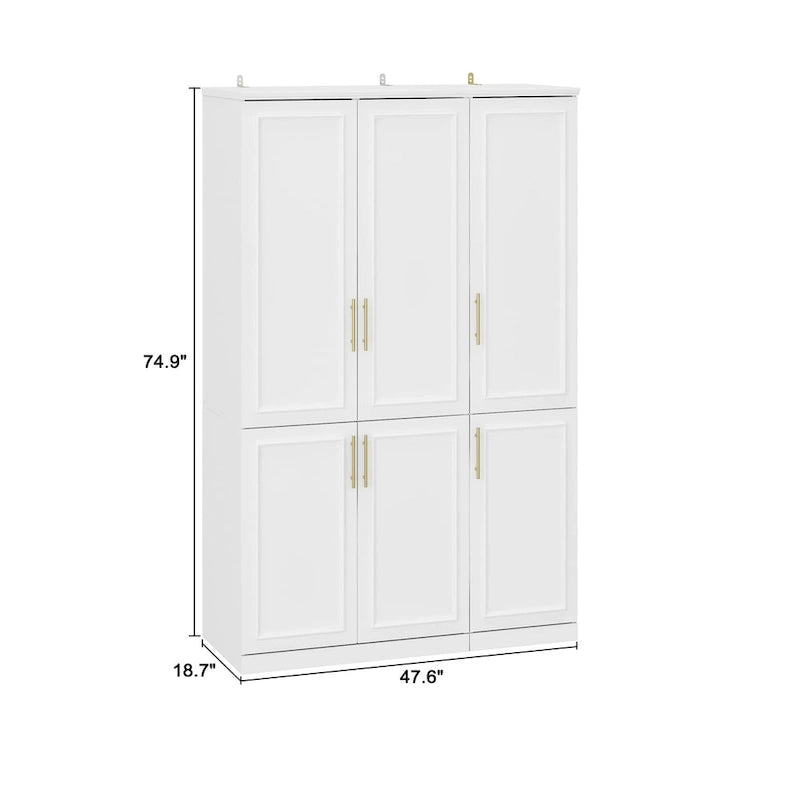 Armoire et penderie modulaires de 74,8 po (H), organisateur de placard de rangement, blanc