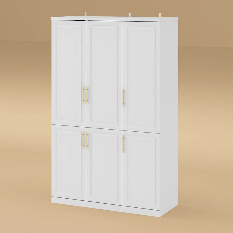 Armoire et penderie modulaires de 74,8 po (H), organisateur de placard de rangement, blanc