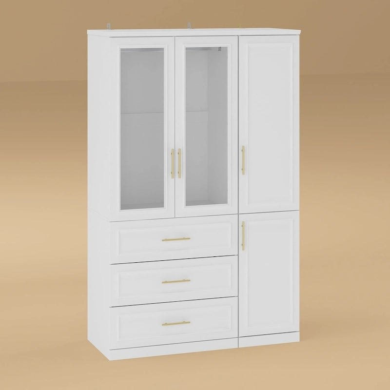 Armoire et penderie modulaires de 74,8 po (H), organisateur de placard de rangement, blanc