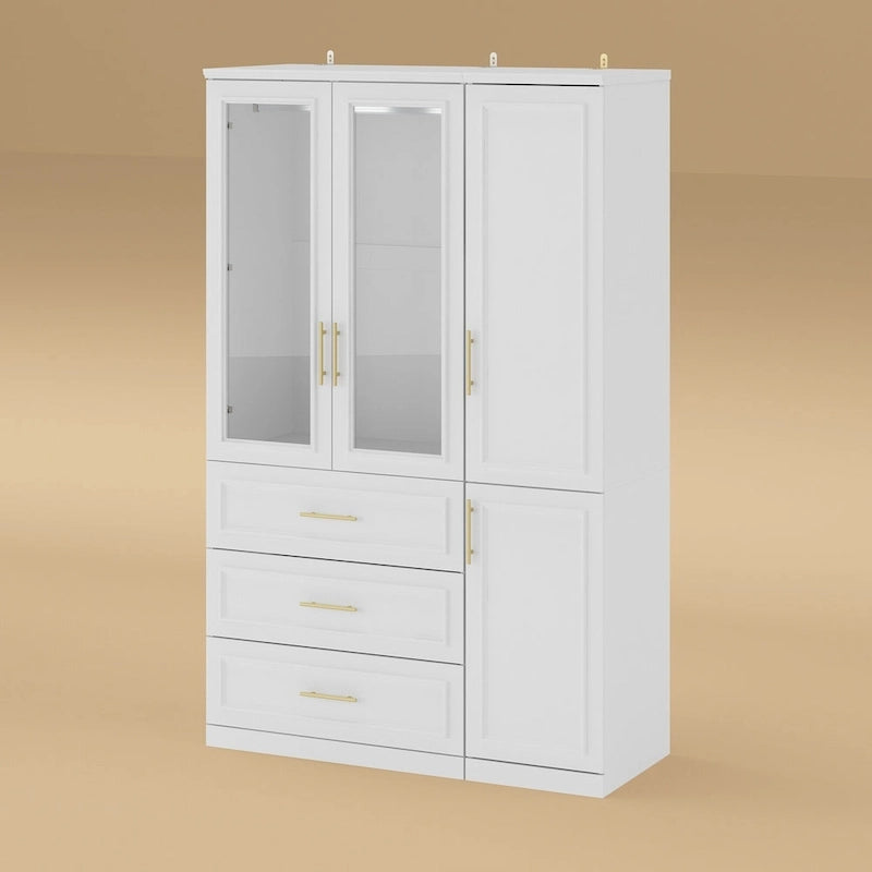 Armoire et penderie modulaires de 74,8 po (H), organisateur de placard de rangement, blanc