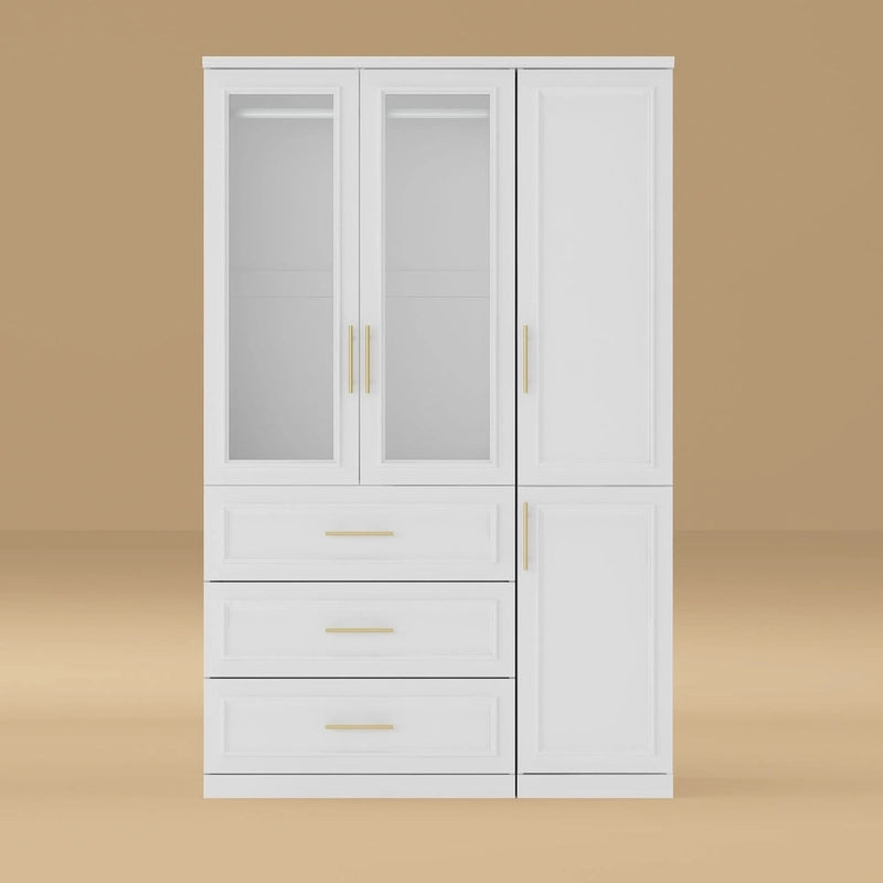 Armoire et penderie modulaires de 74,8 po (H), organisateur de placard de rangement, blanc