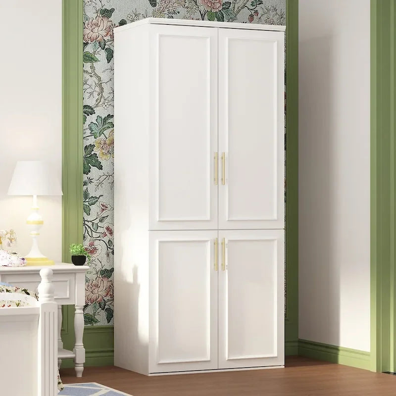 Armoire et penderie modulaires de 74,8 po (H), organisateur de placard de rangement, blanc