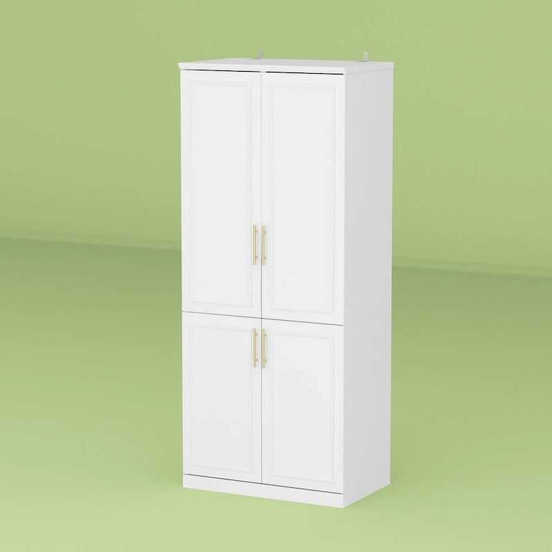 Armoire et penderie modulaires de 74,8 po (H), organisateur de placard de rangement, blanc