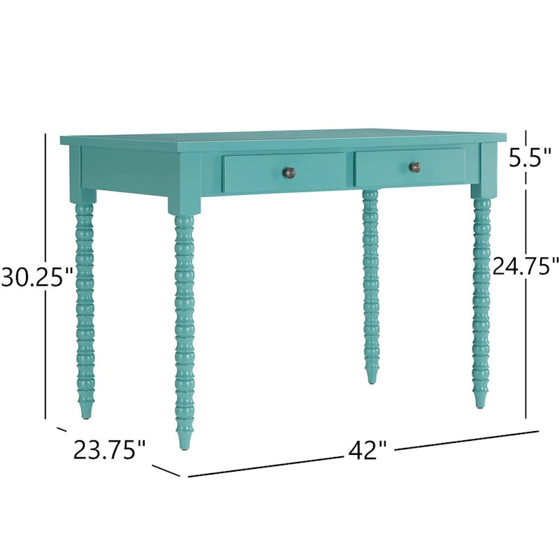 Bureau d'ordinateur à 2 tiroirs avec pieds Helix
