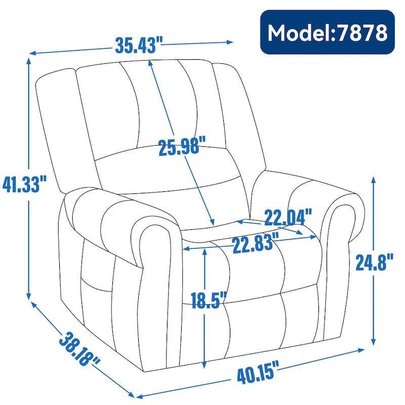 Fauteuil inclinable releveur électrique, Chaleur, Massage, Double moteur, Inclinaison infinie jusqu'à 158 kg, Mécanisme robuste avec ports USB