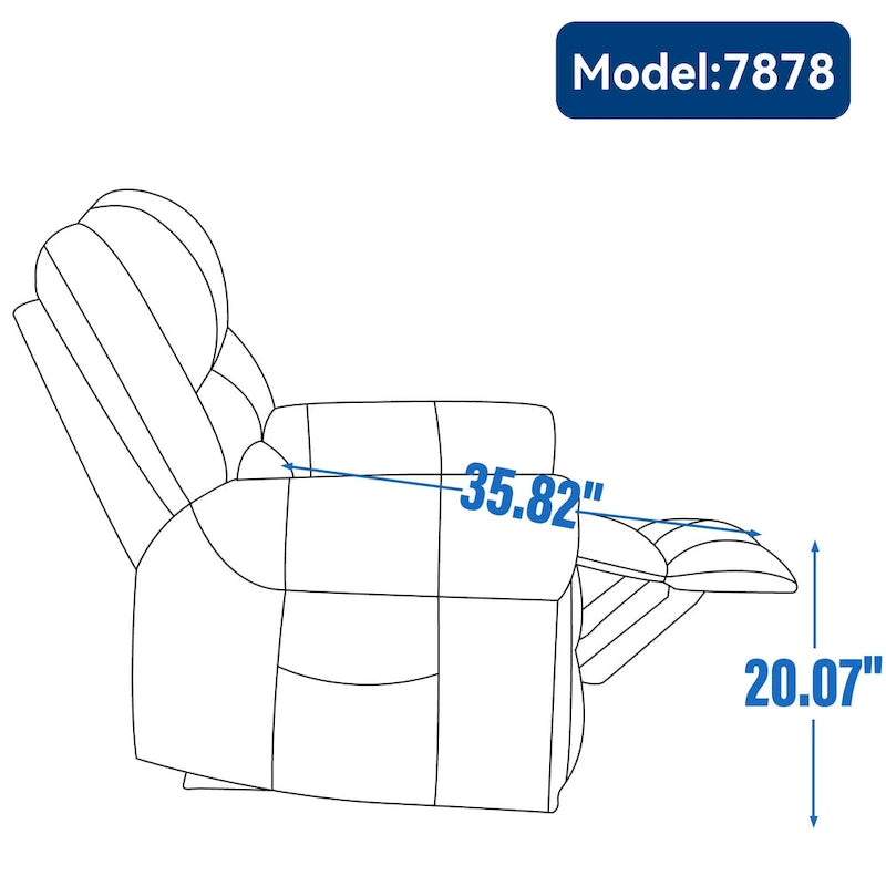 Fauteuil inclinable releveur électrique, Chaleur, Massage, Double moteur, Inclinaison infinie jusqu'à 158 kg, Mécanisme robuste avec ports USB