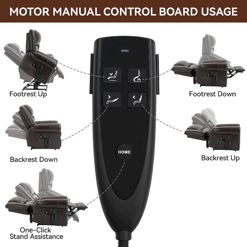 Fauteuil inclinable releveur électrique, Chaleur, Massage, Double moteur, Inclinaison infinie jusqu'à 158 kg, Mécanisme robuste avec ports USB
