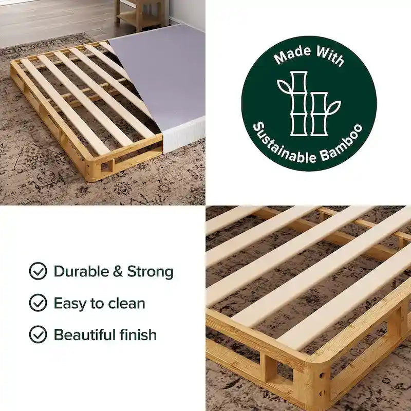 Sommier tapissier en bambou de 4 pouces