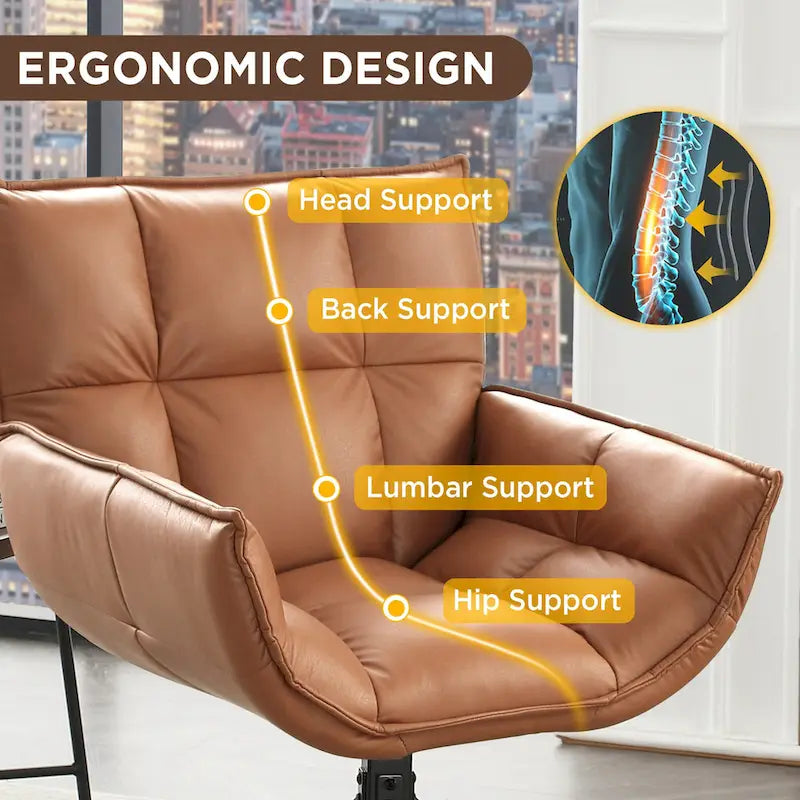 Fauteuil pivotant de bureau en similicuir - Chaise de bureau moderne