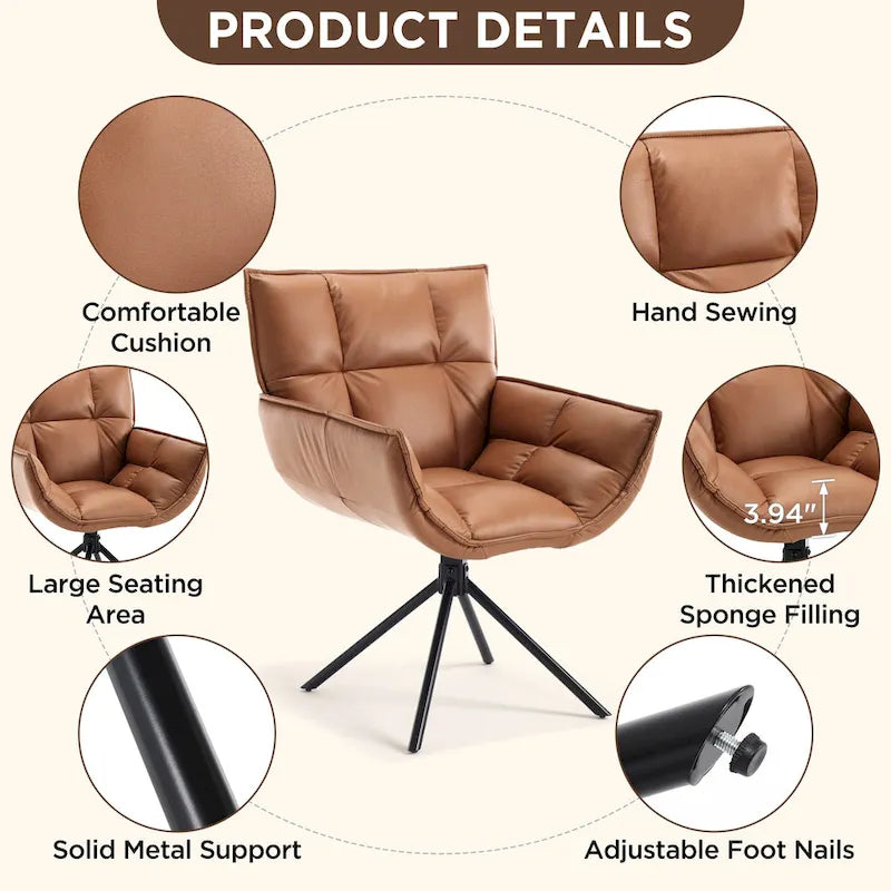 Fauteuil pivotant de bureau en similicuir - Chaise de bureau moderne