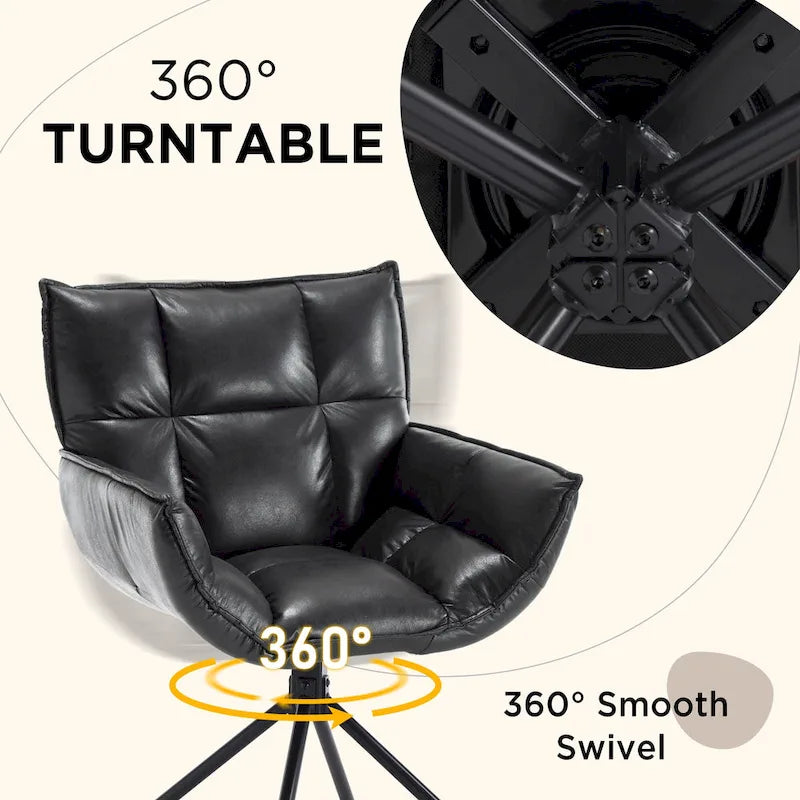 Fauteuil pivotant de bureau en similicuir - Chaise de bureau moderne